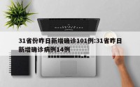 31省份昨日新增确诊101例:31省昨日新增确诊病例14例