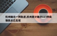 杭州确诊一例轨迹,杭州累计确诊113例疫情拐点已出现