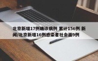 北京新增17例确诊病例 累计156例 新闻/北京新增16例感染者社会面9例