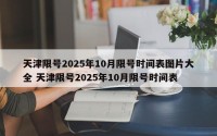 天津限号2025年10月限号时间表图片大全 天津限号2025年10月限号时间表