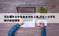 河北确诊小学生曾去学校上课,河北一小学生确诊新冠病毒