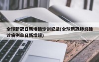 全球新冠日新增确诊创纪录(全球新冠肺炎确诊病例单日新增超)